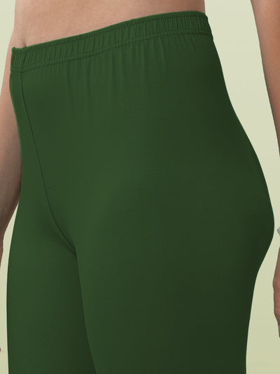 Green Ankle Length Leggings