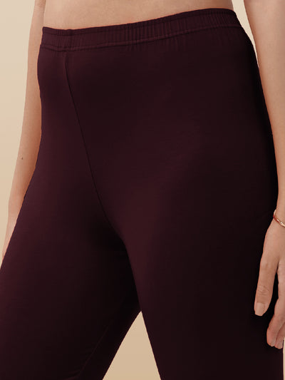 Maroon Ankle Length Leggings