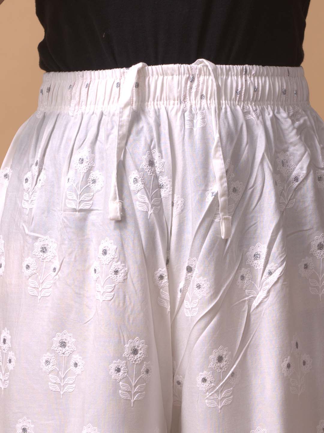 White Chikankari Palazzo