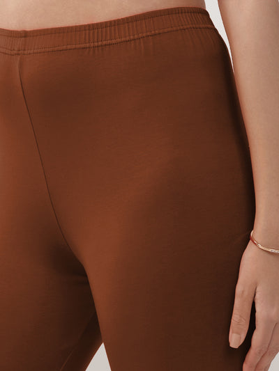 Brown Ankle Length Leggings