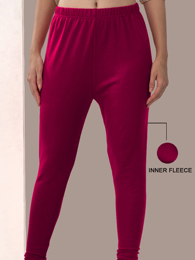 Dark Pink Winter Leggings