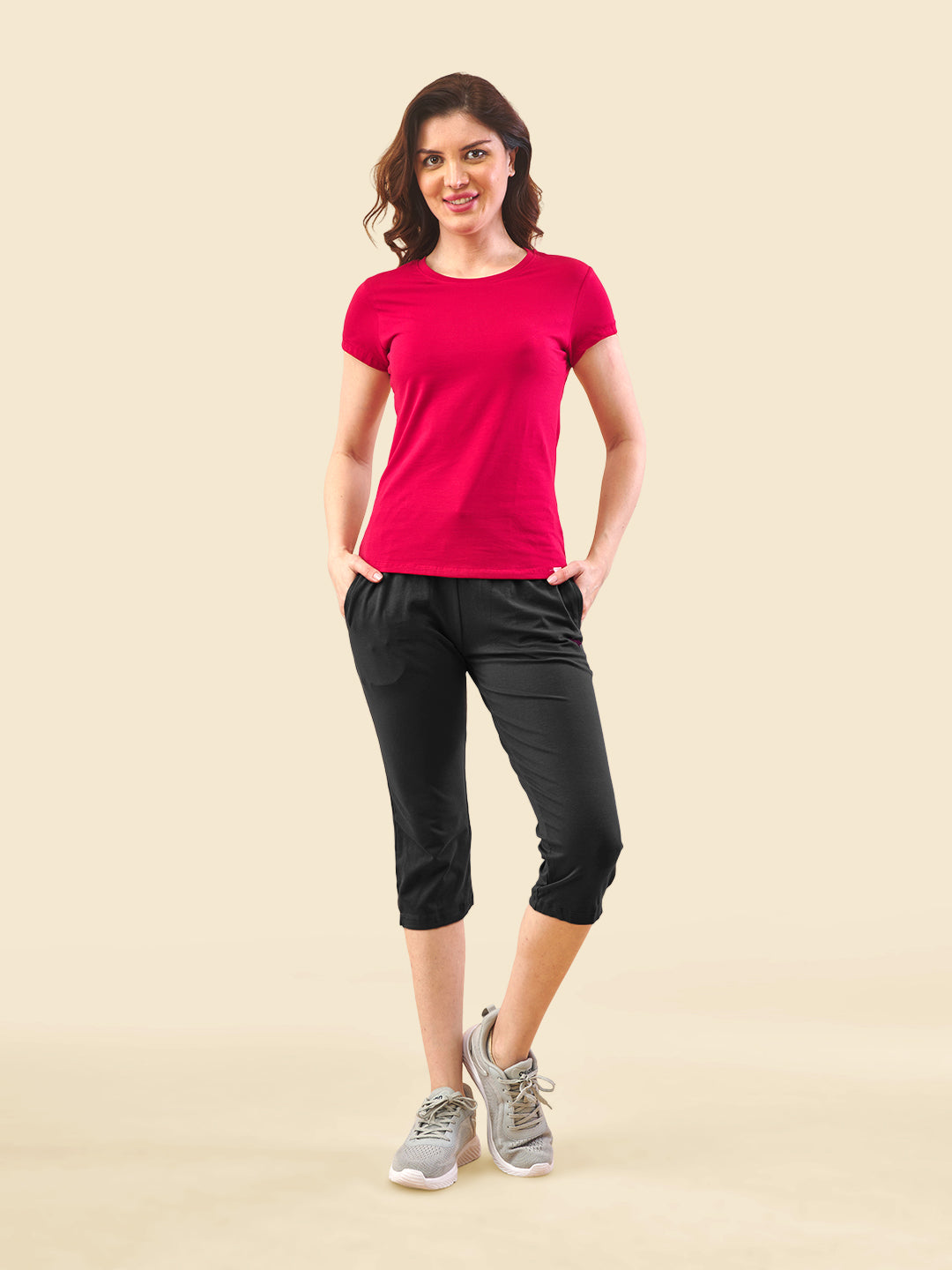 Black 3/4 Capri Track Pant #302