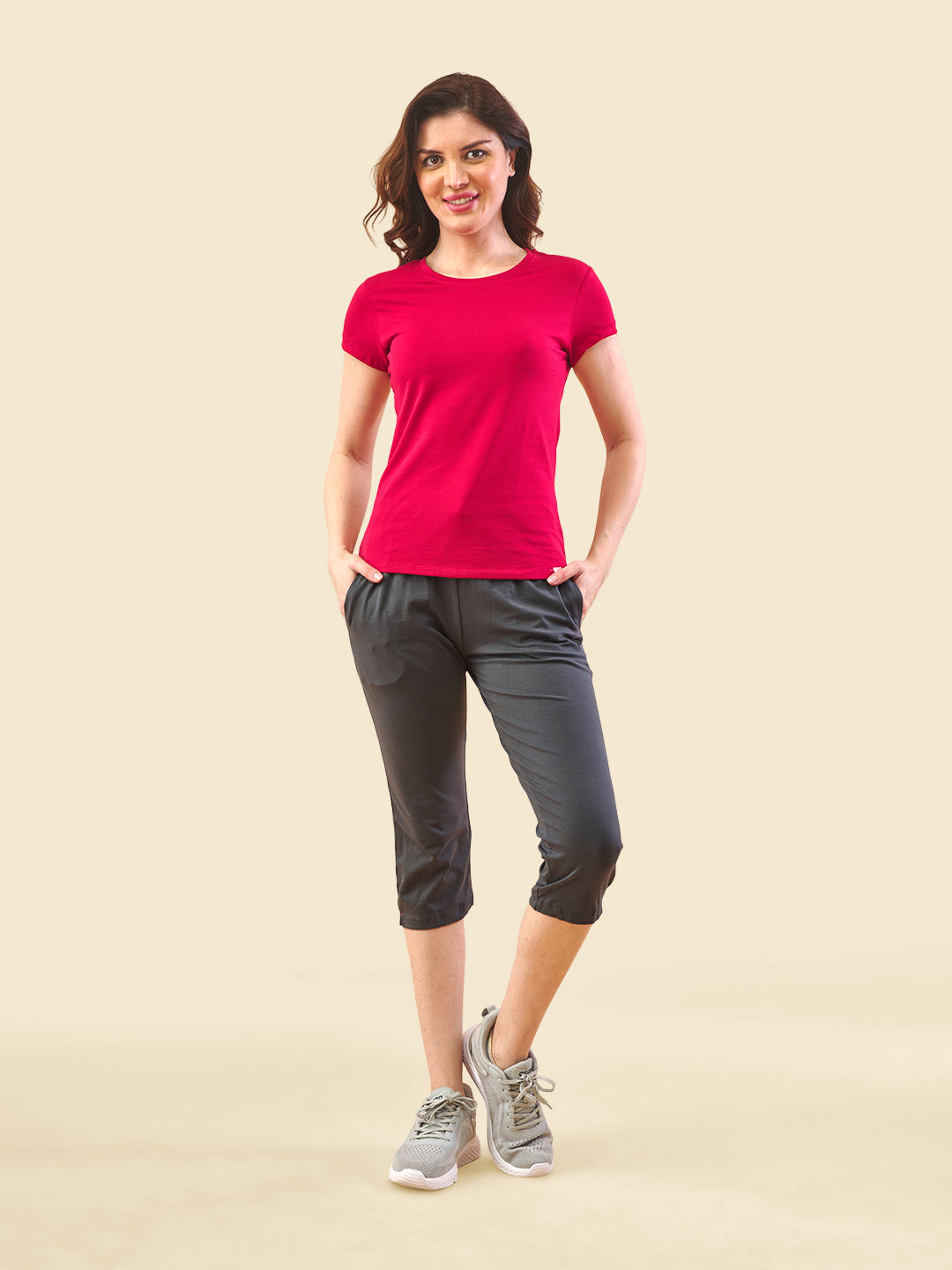 Grey 3/4 Capri Track Pant #302