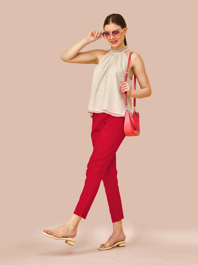 Red Cotton Pant