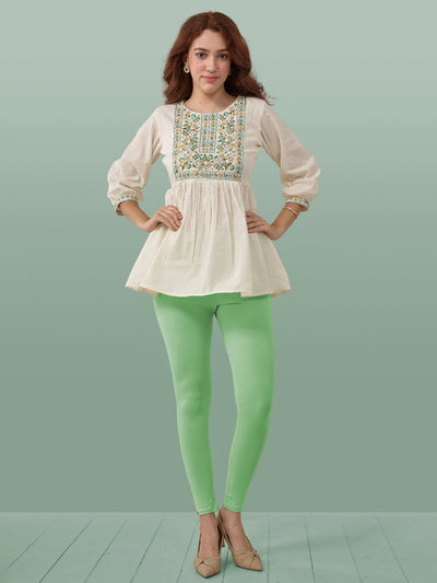 Green Ankle Length Leggings