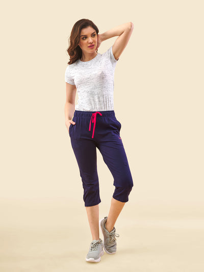 Navy 3/4 Capri Track Pant #302