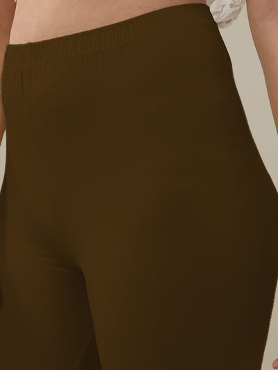 Brown Ankle Length Leggings