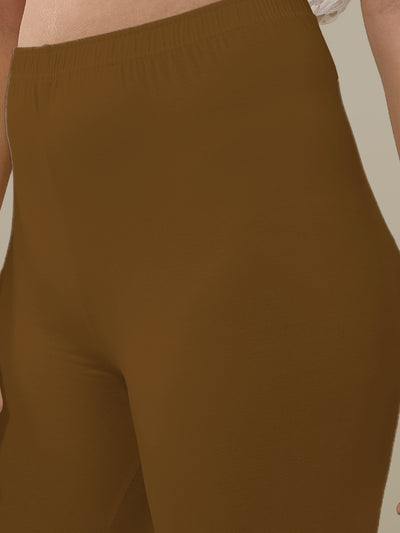 Brown Ankle Length Leggings