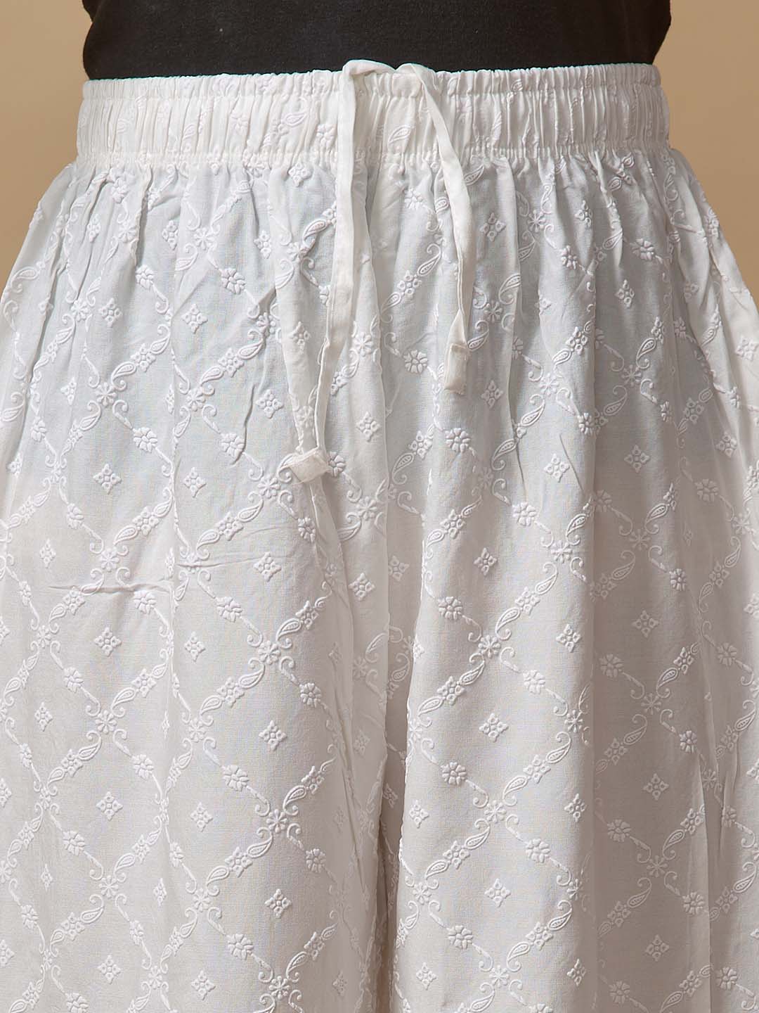 White Chikankari Palazzo