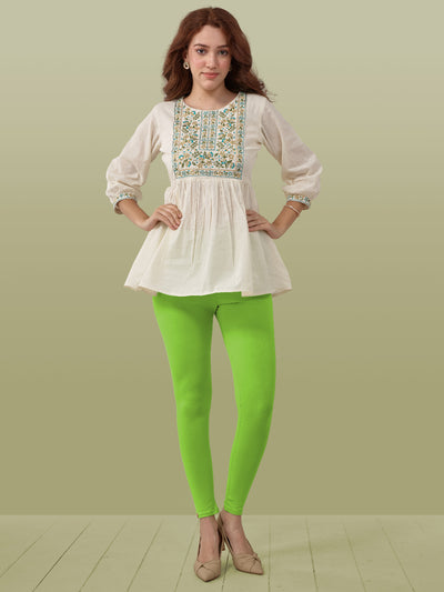 Green Ankle Length Leggings