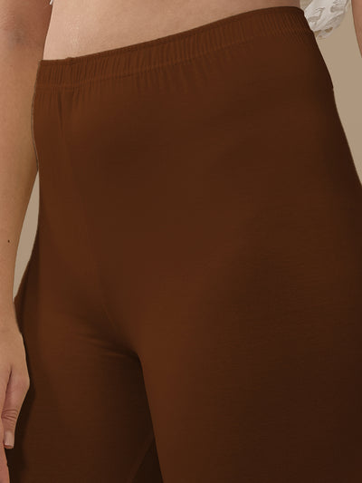 Brown Ankle Length Leggings