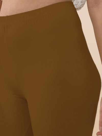 Brown Ankle Length Leggings