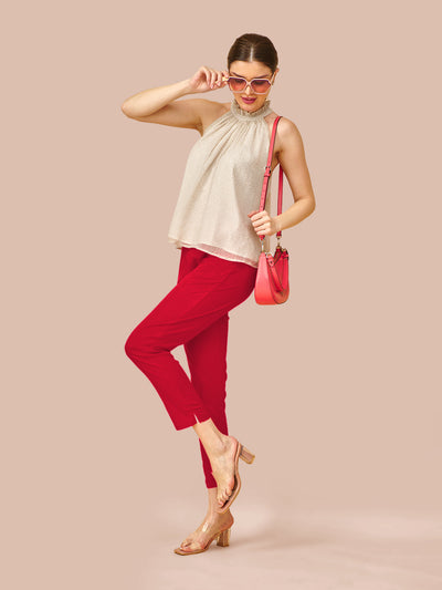 Red Cotton Pant