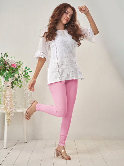 Pink Premium Churidar Leggings