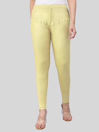 Yellow High Waist Cotton Ankle Length Leggings, Slim Fit at Rs 120 in Delhi