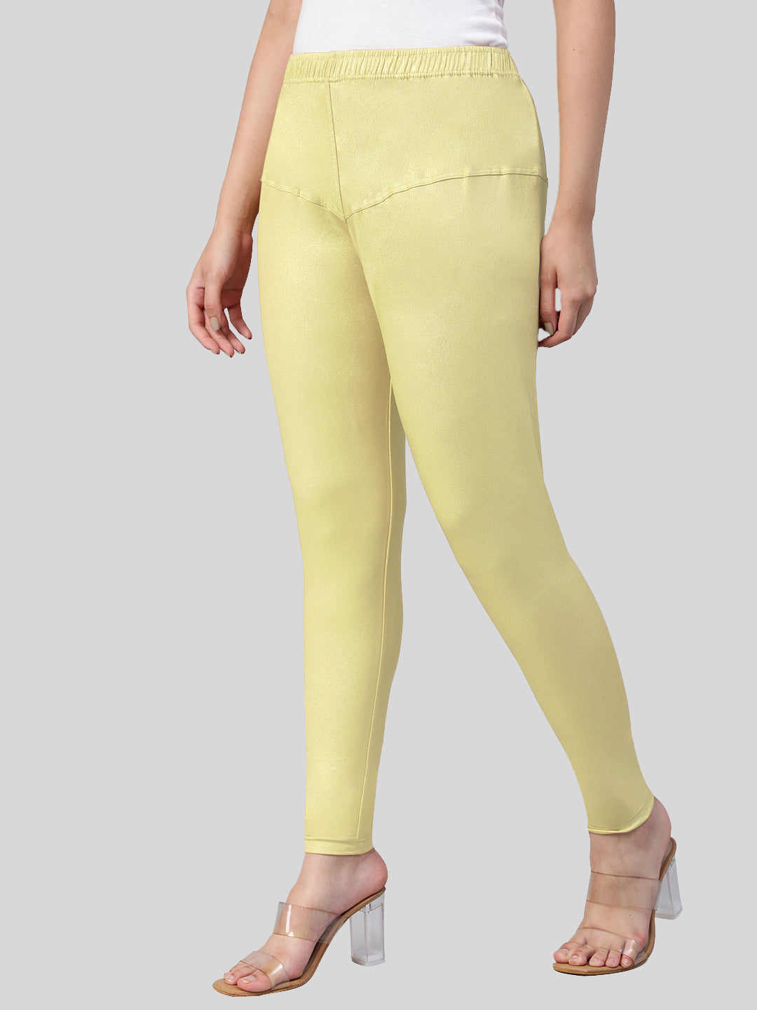 Buy Lemon Yellow Leggings for Women by De Moza Online | Ajio.com
