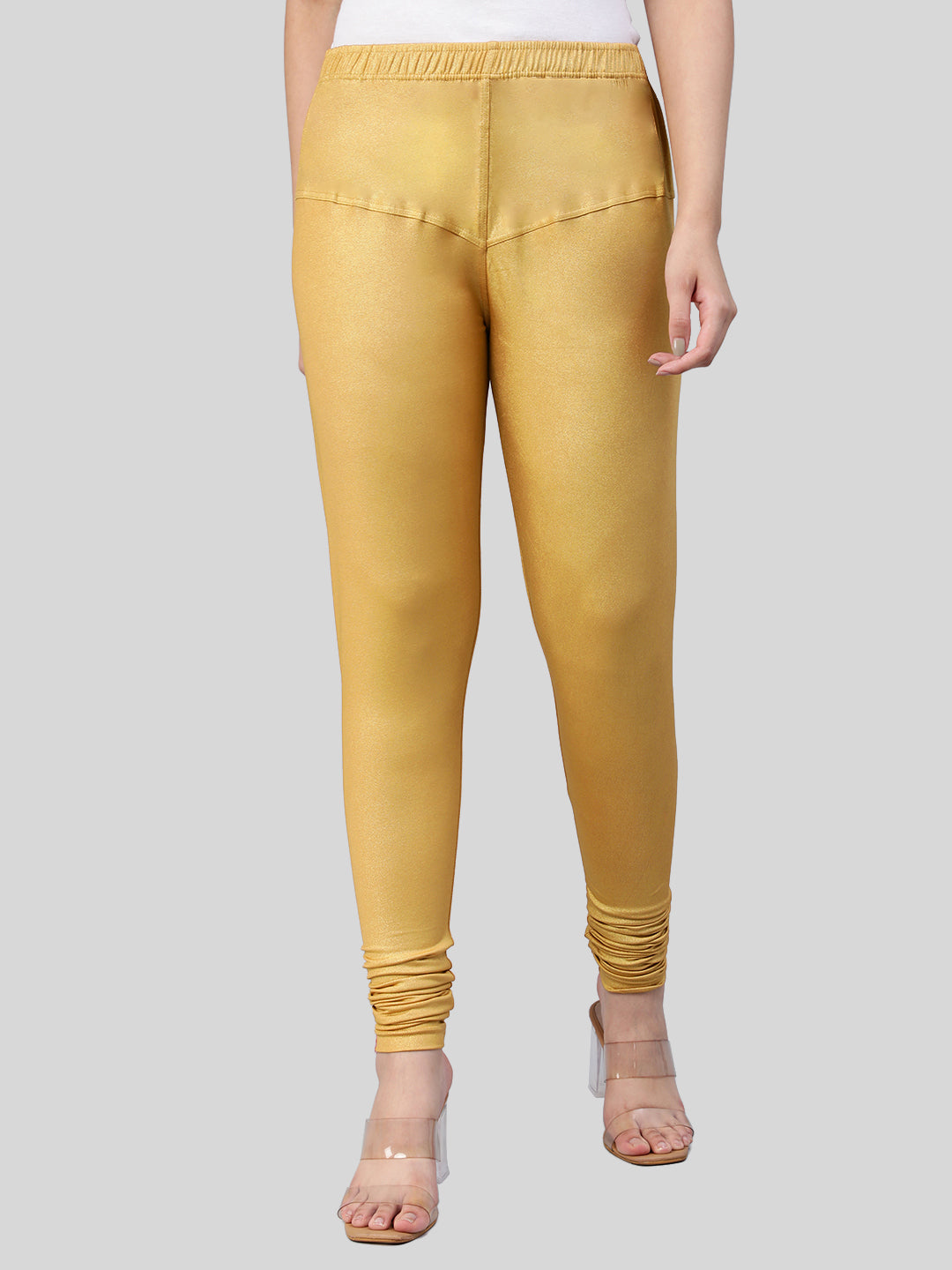 Buy Lux Lyra Off White,Yellow Cotton Churidar Leggings Pack of 2 at  Amazon.in