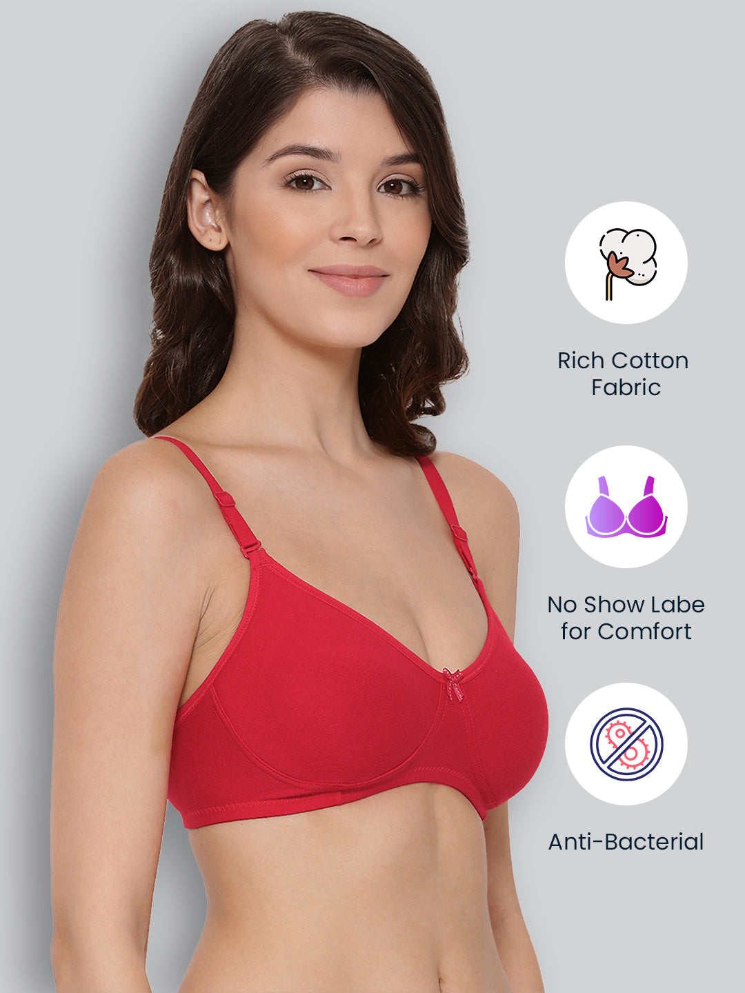 Red Diana Non-Padded Spacer Bra #551