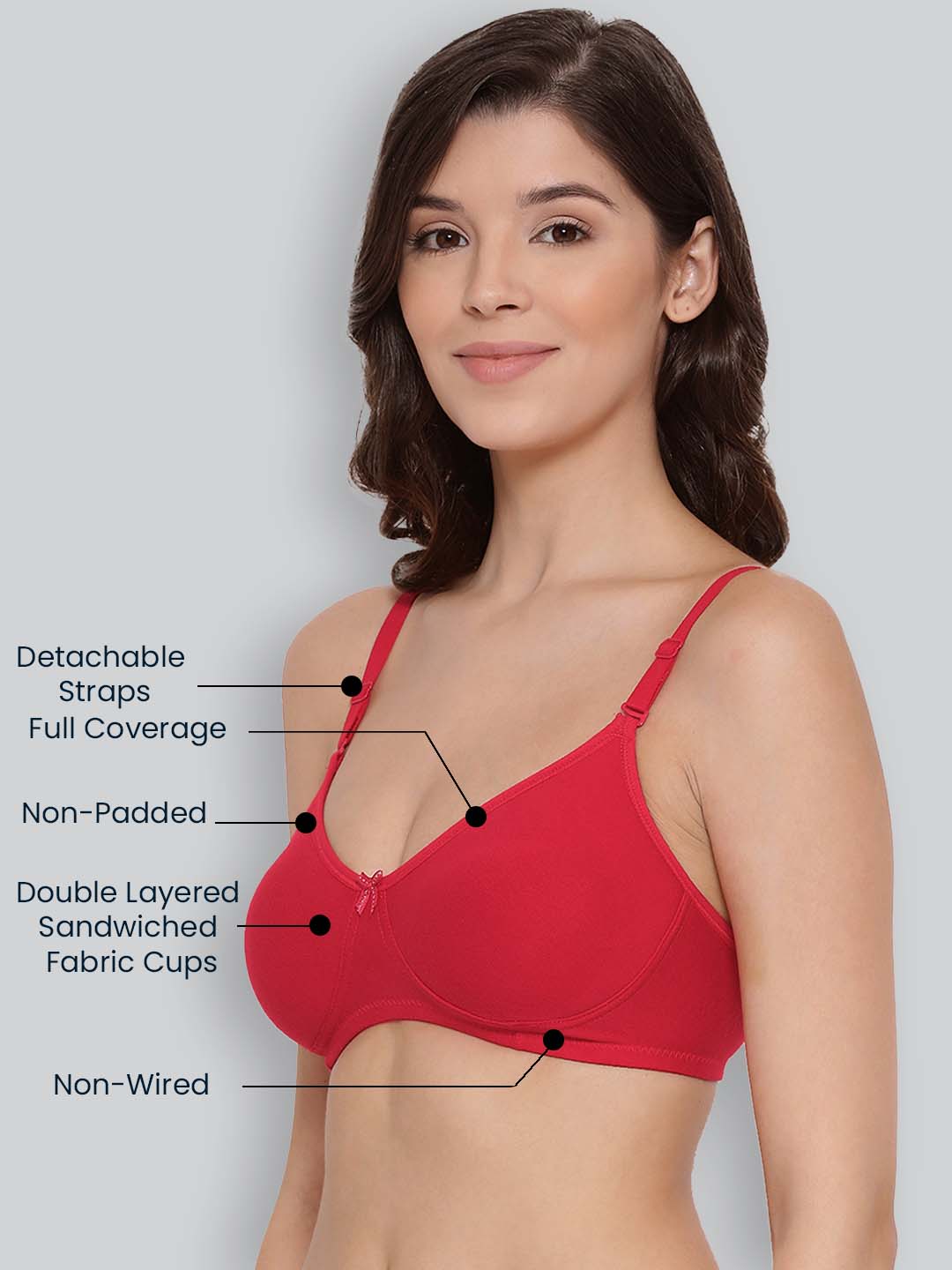 Red Diana Non-Padded Spacer Bra #551