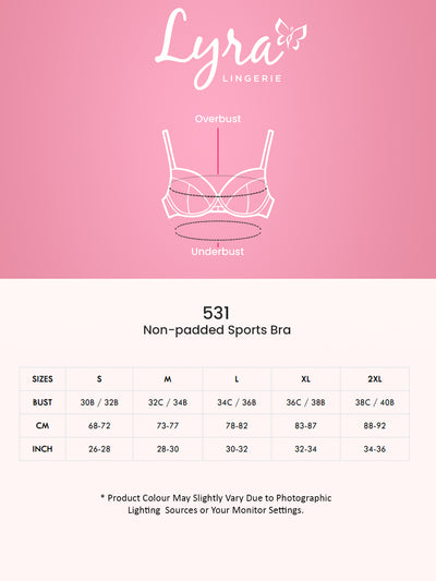 Lyra Women's Non-Padded Sports BRA-531 Sports Bra 531_2PC_Skin