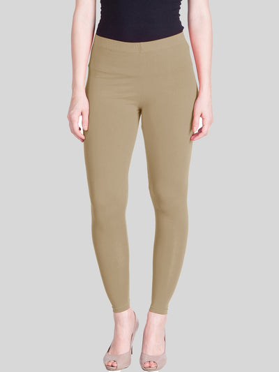 Beige Ankle Length Leggings - LYRA