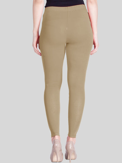 Beige Ankle Length Leggings - LYRA