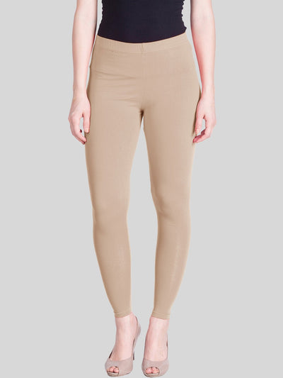 Beige Ankle Length Leggings - LYRA