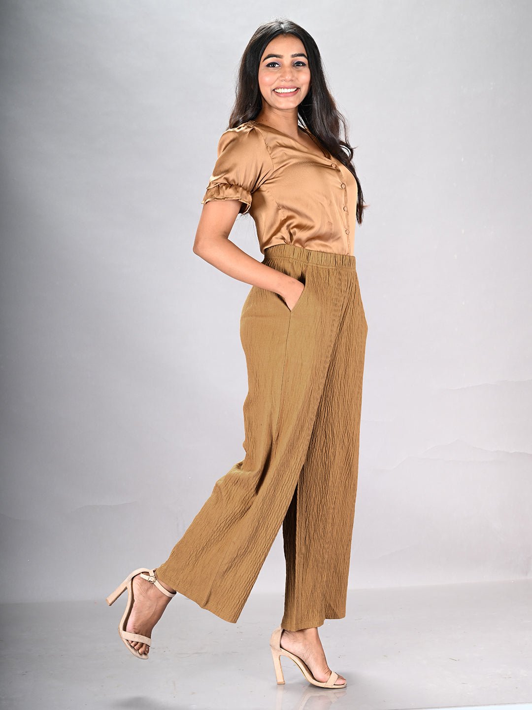 Beige Crushed Pant - LYRA