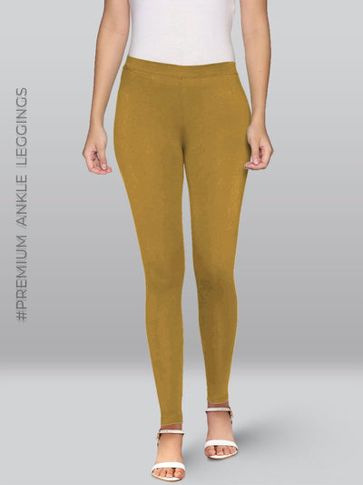 Beige Viscose Ankle Length Leggings - LYRA