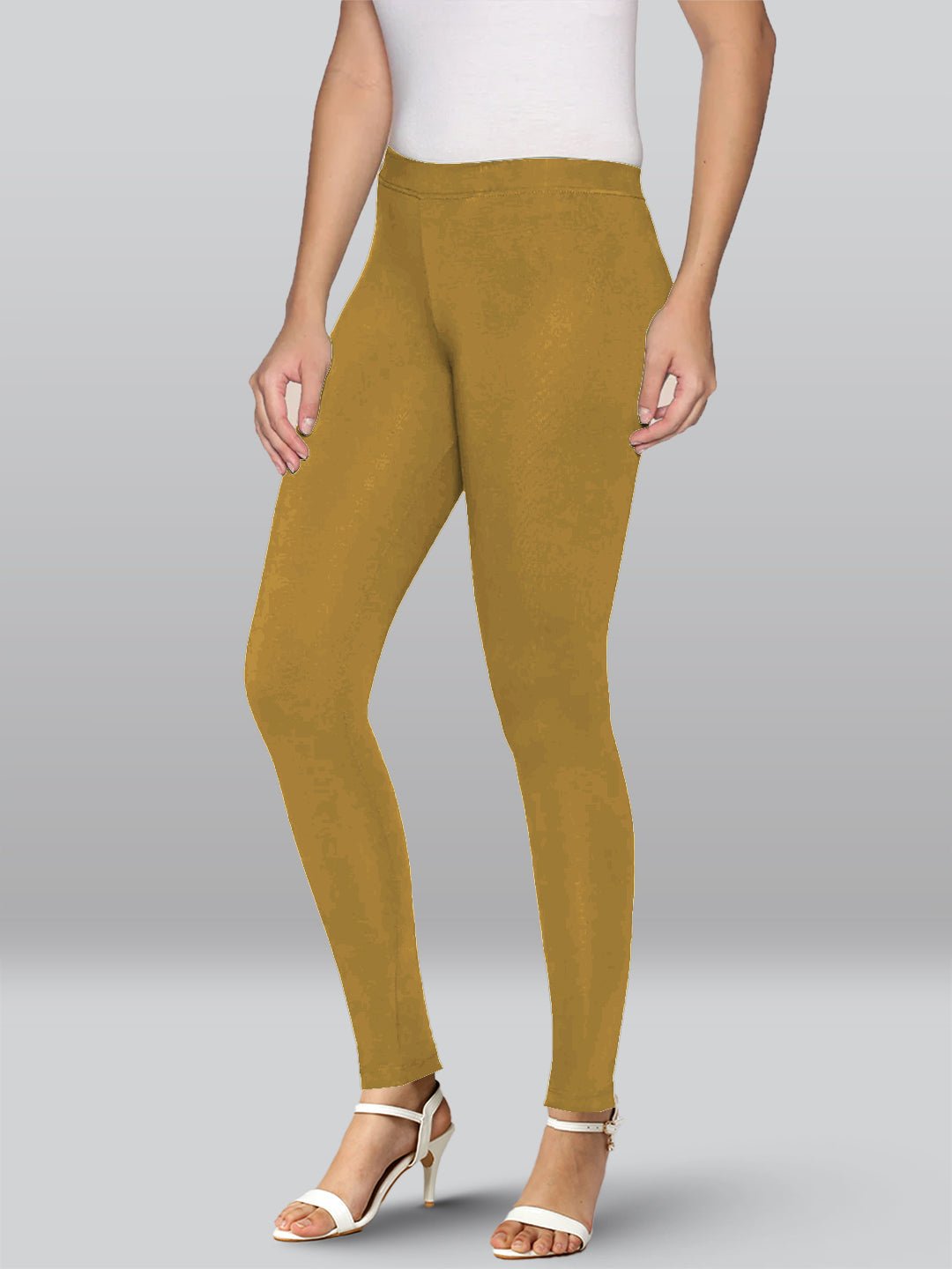 Beige Viscose Ankle Length Leggings - LYRA