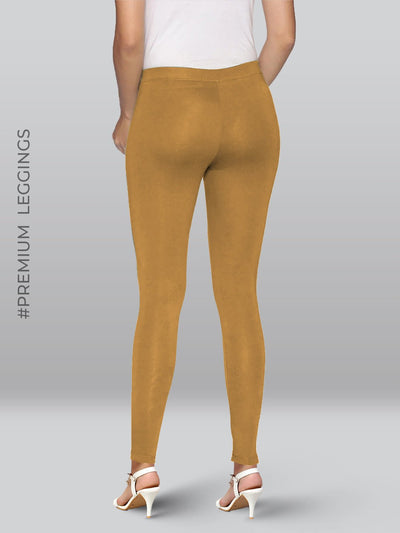 Beige Viscose Ankle Length Leggings - LYRA