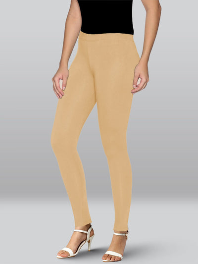 Beige Viscose Ankle Length Leggings - LYRA