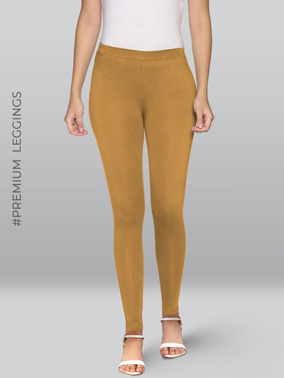 Beige Viscose Ankle Length Leggings - LYRA