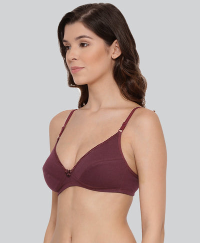 Black and Maroon Pamela Non - Padded Comfort Bra #501 Combo Pack - LYRA