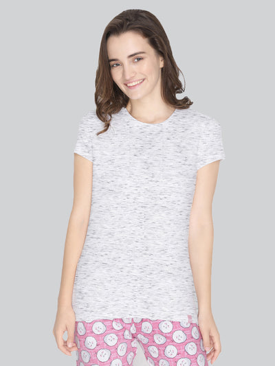Grey Round Neck T Shirt For Women
