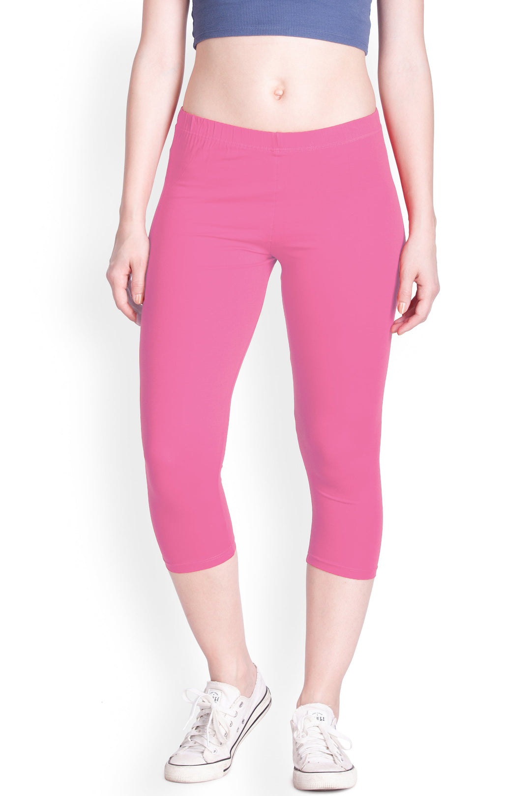 Dark Pink Capri Leggings – LYRA - Main Image