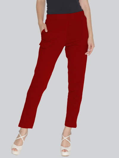 Red Stretch Pencil Pant