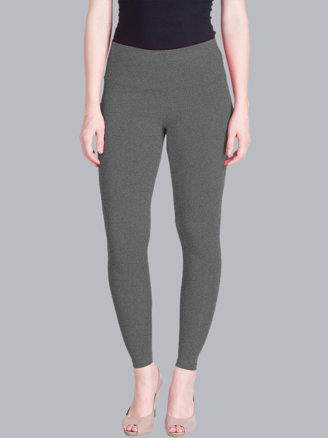 Silver Grey color stretchable cotton ankle Leggings-LGA53