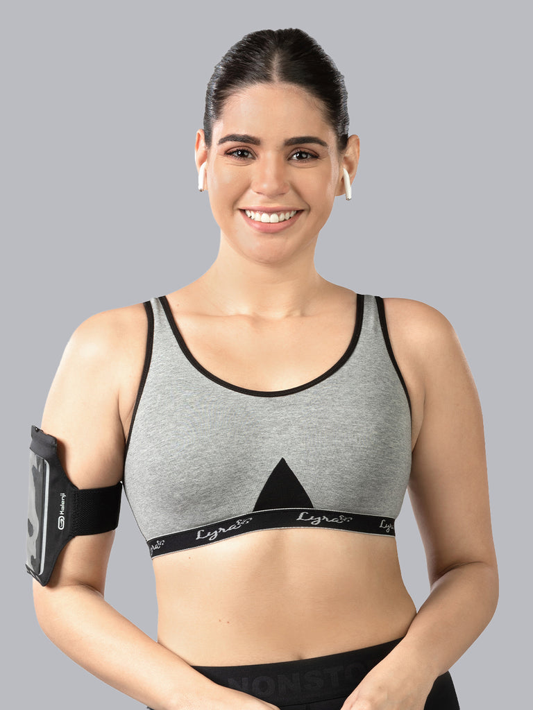 Buy Lyra Women's Non-Padded Sports BRA-531 Sports Bra 531_2PC_Grey  BABYPINK_M Online In India At Discounted Prices