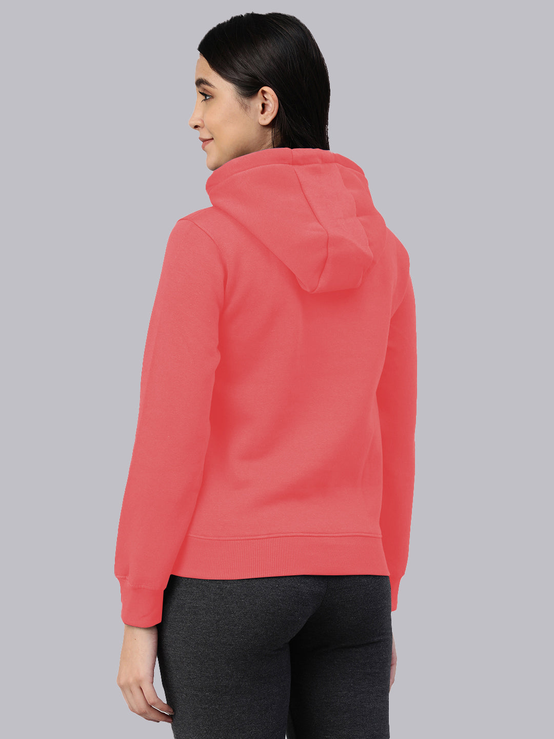 Pink Printed Round Neck Hoodie Sweatshirt #455