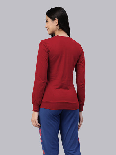 Red round neck sweatshirt