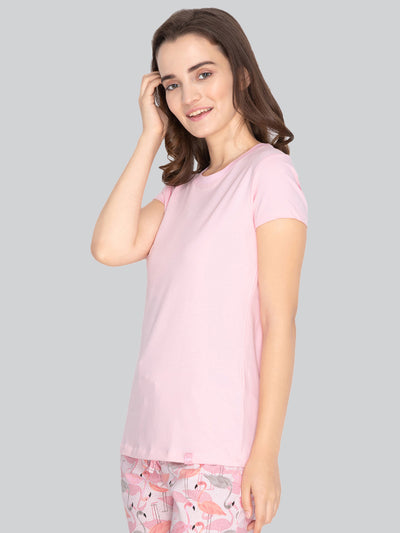 Pink Round Neck T-Shirt #401
