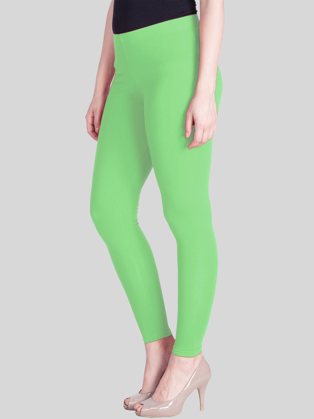 Buy Rays A India Cotton Ankle Length Leggings/Women's Legging/Multi-Color/Pack  of 5 (Black-Light Green-Beige-Pink-Dark Green) at
