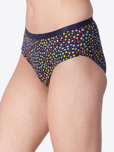 Printed Outer Elastic Hipster Assorted Color Panty #211