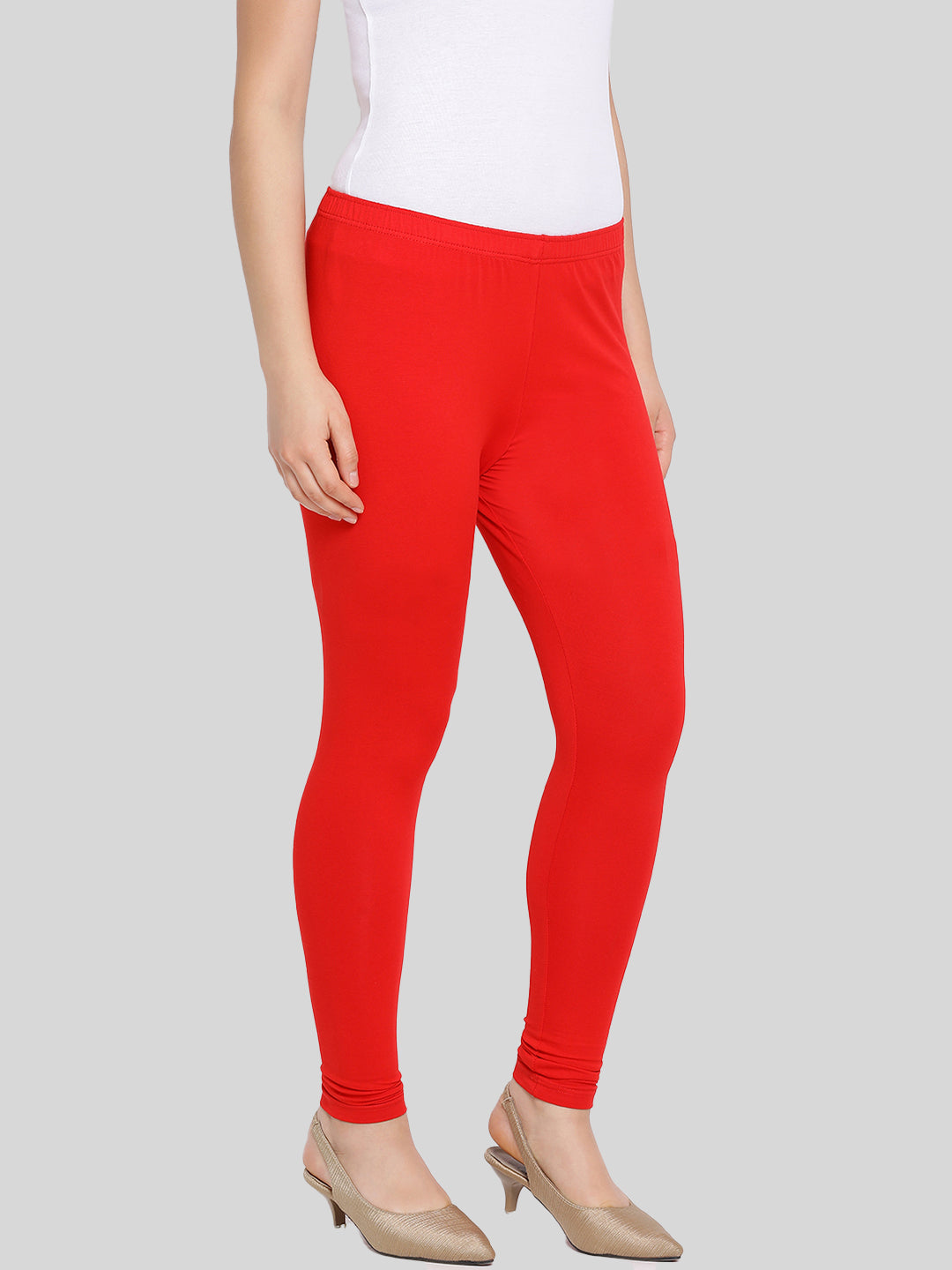 Buy Zivame Shimmer Stretch Ankle Length Leggings - Candy Red at Rs