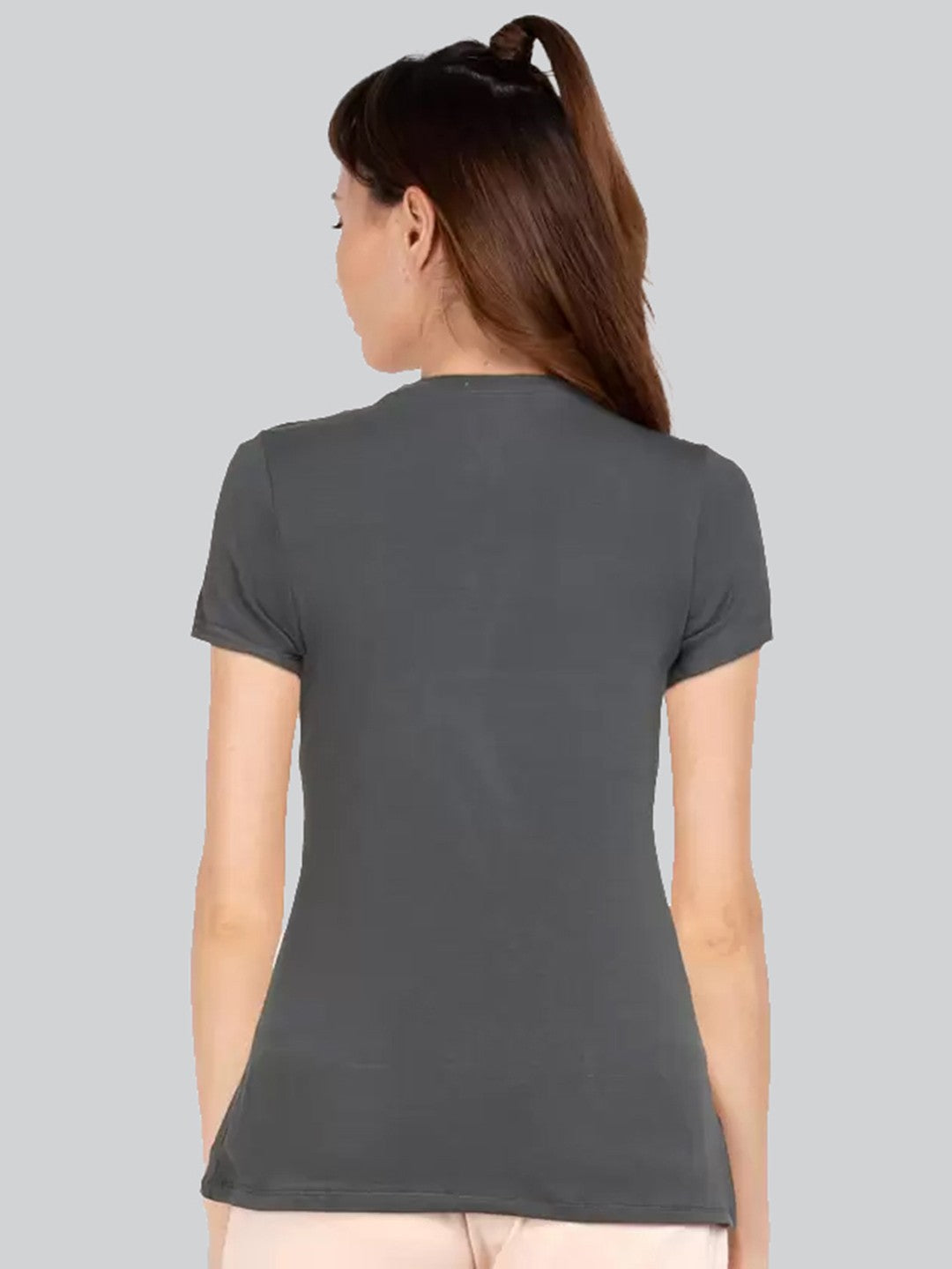 Grey Printed Round Neck T-Shirt #403
