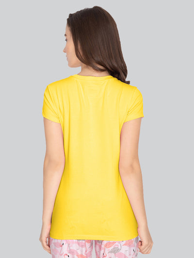 Yellow round neck t shirt