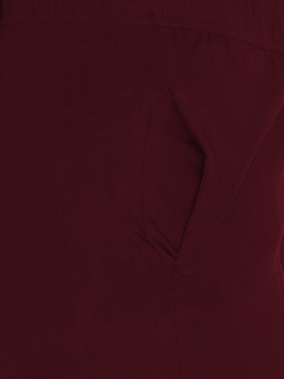 Maroon Stretch Pencil Pant
