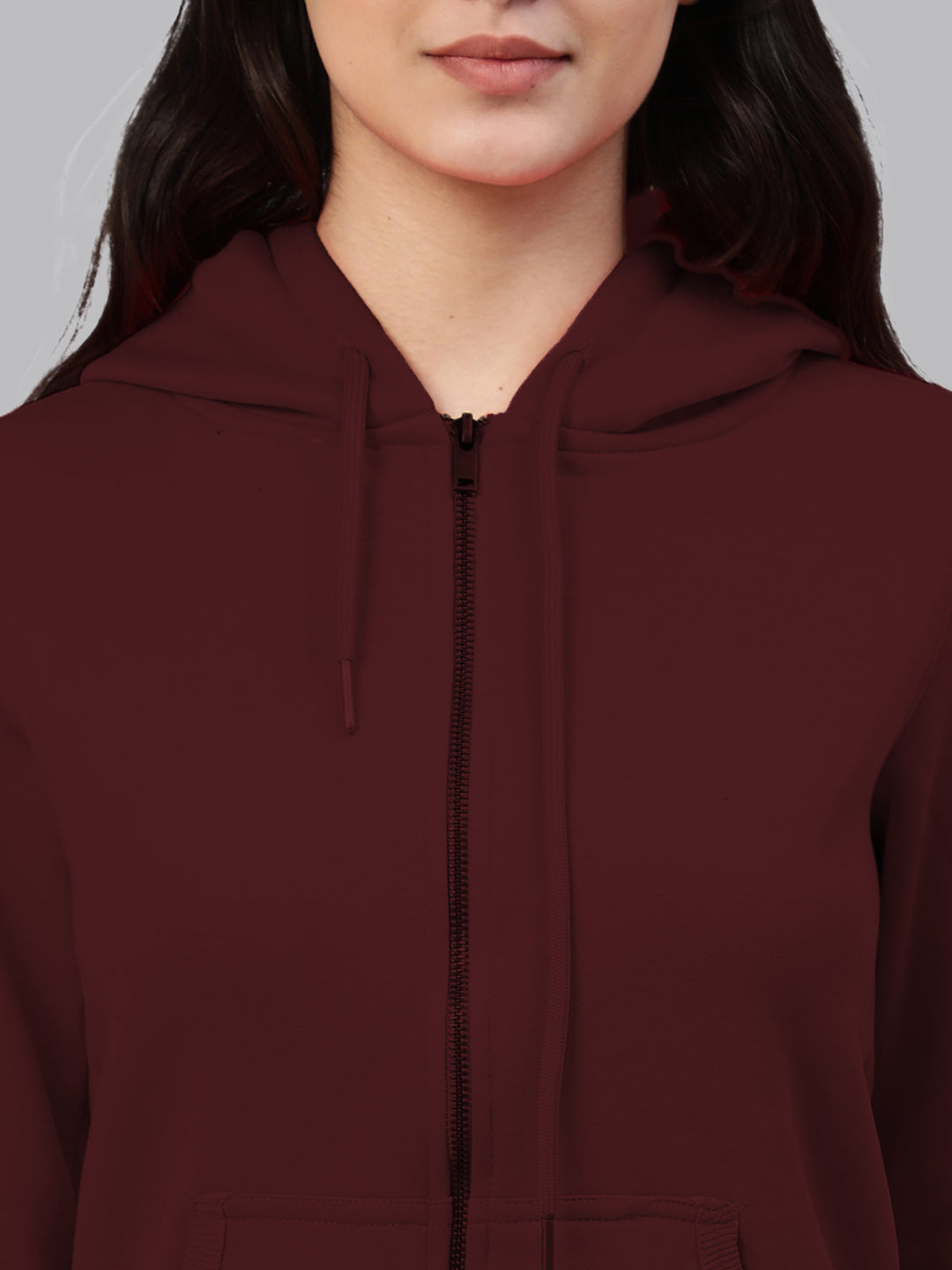 Maroon zipper hoodie jacket