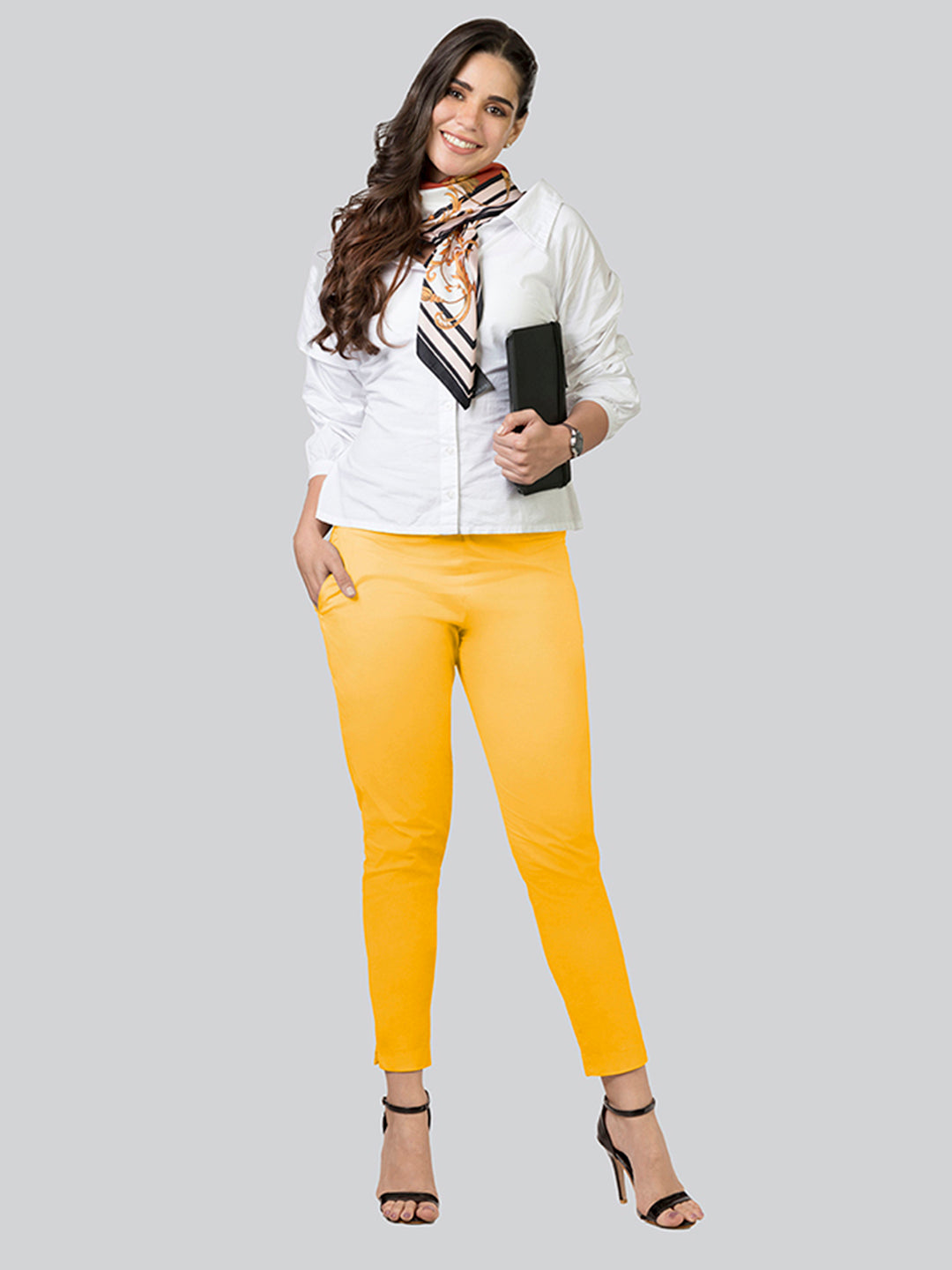 Yellow Stretch Pencil Pant
